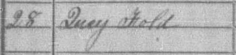 Handwritten Quey Fold in 1861 census